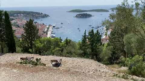 View of Harbour at Hvar 스톡 동영상 300722347