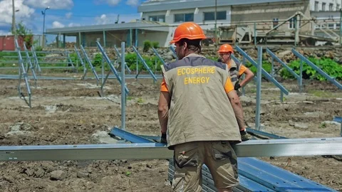 View, hardhat, area, infrastructure, site, engineer, worker, construction, indus Video stock 126773443