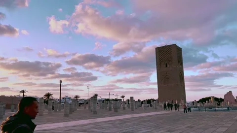 A view of the Hassan Tower in Rabat morocco Stock Footage 303966332