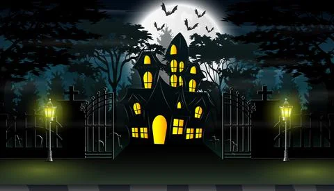 Haunted House Illustrations ~ Haunted House Vectors | Pond5