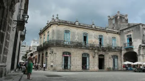 View of Havana, Cuba square Stock Footage 12366714