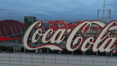 View of the headquarters building of The Coca-Cola Company. Stock Footage 228741276