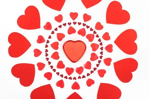 View heart shaped present box Stock Photos
