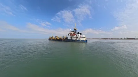 View of a HEGEMANN4 ship in the waters of the port of Poti, 03/22/2026,Georgia Stock Footage 332055505
