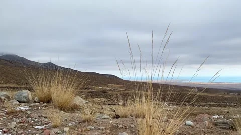 View from the height of the beautiful high-altitude lake Issyk-Kul Video stock 230027952
