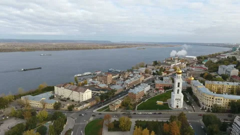 View from the height of the big city Stock Footage 98669796