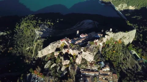 View from a height of the castle in Guadalest Stock Footage 239558745