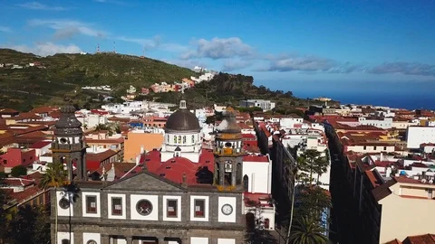 View from the height on Cathedral and townscape San Cristobal De La Laguna Video stock 92962821