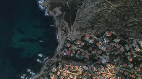 View from the height of the city and the coast Stock Footage 239934683