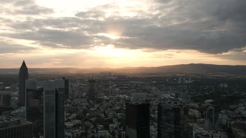 View from a height of the city during the summer sunset. Incredibly beautiful Stock Footage 195037282