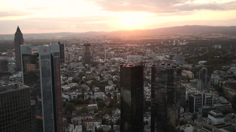 View from a height of the city during the summer sunset. Incredibly beautiful Stock Footage 195037382
