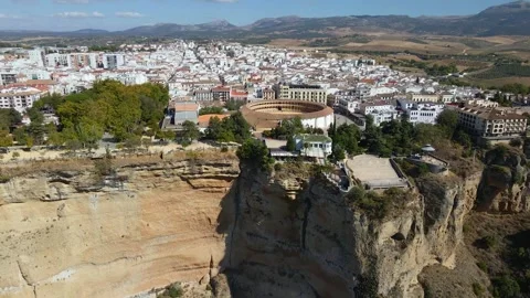 View from a height of the city on the edge of a cliff Stock Footage 241836330