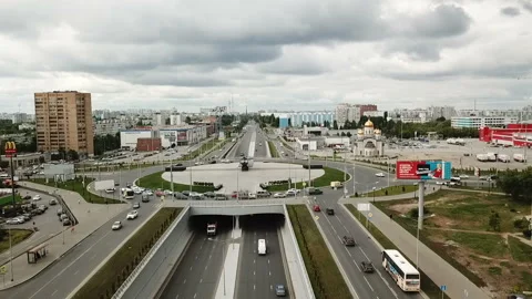 View from the height of the city Stock Footage 98669235