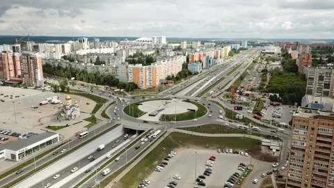 View from the height of the city Stock Footage 98669237