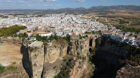View from a height of the city on a high cliff Stock Footage 241838701