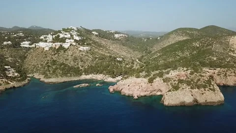 View from a height on coast hills Stock Footage 237053104