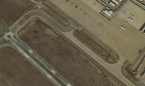 A view from the height of a drone flight over the airport of Kabul, Afghanist Stock Photos