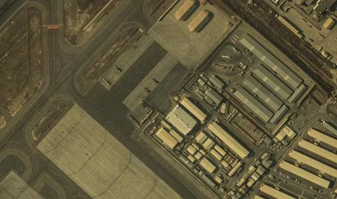 A view from the height of a drone flight over the airport of Kabul, Afghanist Stock Photos