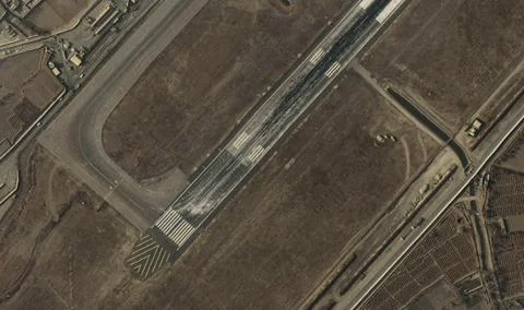 A view from the height of a drone flight over the airport of Kabul, Afghanist Foto stock