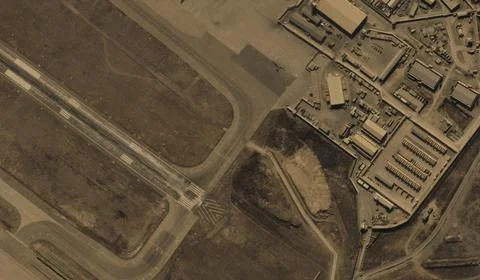 A view from the height of a drone flight over the airport of Kabul, Afghanistan Stock Photos