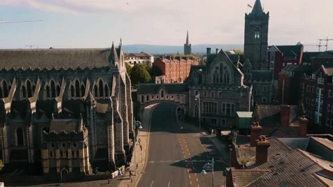 View from a height in Dublin Stock-Footage 194677837