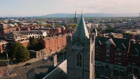 View from a height in Dublin Stock Footage 194678391