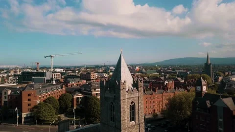 View from a height in Dublin Stock Footage 194680903
