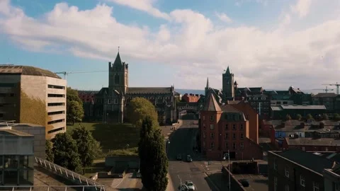 View from a height in Dublin Stock Footage 194680986