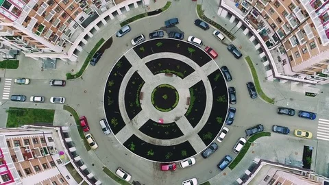 View from the height of the flight to the residential complex Stock Footage 81453325