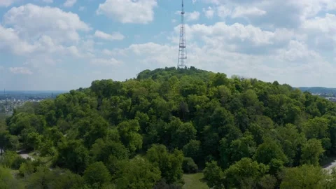 View from the height on the High Castle and the landscape around it in summer Stock Footage 132087926