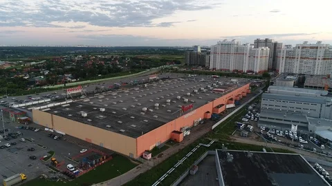 The view from the height of a large supermarket Stock Footage 120856078