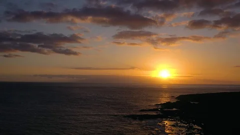 View from the height of the lighthouse Faro de Rasca, nature reserve and dark Stock Footage 115123028