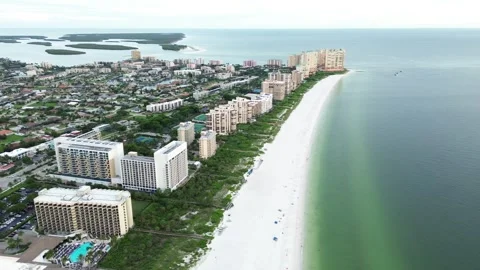 View from a height of Marco Island on a sunny day Stock Footage 283931453