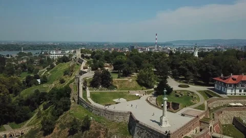 View From A Height to monument Pobednik Stock Footage 237797962