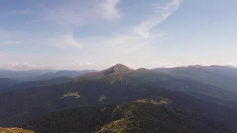 View from a height on the peak of the mountain Stock Footage 252855787