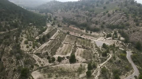 View from a height of a place between the mountains 库存影片 239943281