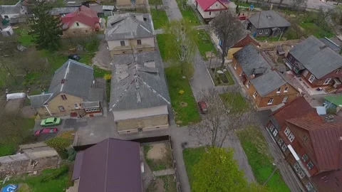 View from the height of the private sector in the city of Grodno. Belarus 库存影片 154907434