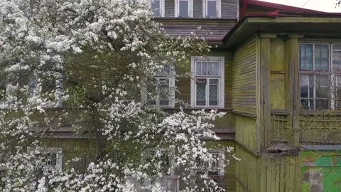 View from the height of the private sector in the city of Grodno. Belarus Stock Footage 154907530