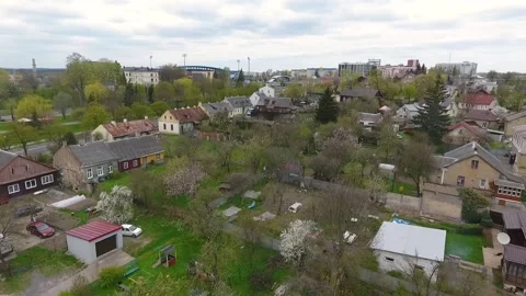 View from the height of the private sector in the city of Grodno. Belarus 스톡 동영상 154907601