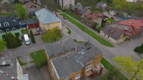 View from the height of the private sector in the city of Grodno. Belarus Stock Footage 154907636