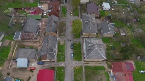 View from the height of the private sector in the city of Grodno. Belarus Stock Footage 154907684