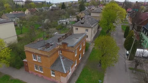 View from the height of the private sector in the city of Grodno. Belarus Stock Footage 154907734