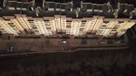 A view from a height from a quadrocopter drone to the new buildings of a new Stock Footage 229324336