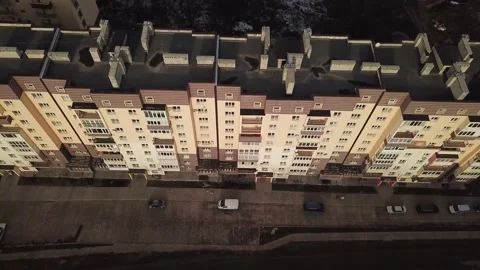 A view from a height from a quadrocopter drone to the new buildings of a new Stock Footage 229324410