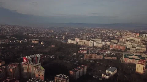 A view from a height from a quadrocopter drone to the new buildings of a new 스톡 동영상 229324578