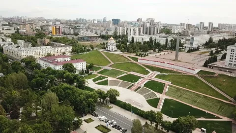 View from the height of the square and the slope Stock-Footage 98668927