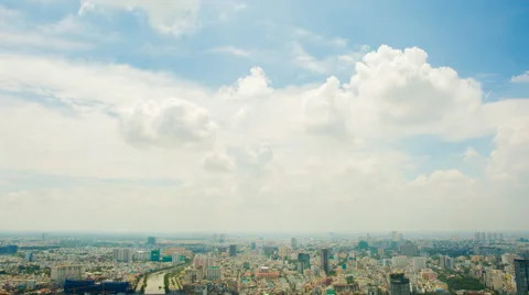 The view from the heights. Saigon. Sky and clouds. Timelapse 動画素材 68985888