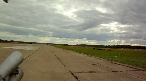 View from helicopter on airstrip Stock-Footage 68431120