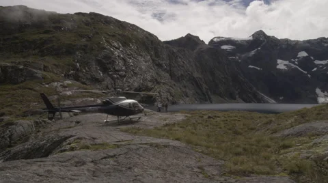 View of helicopter on landscape Stock Footage 65885930