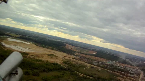 View from helicopter on sand pit Stock Footage 67975949